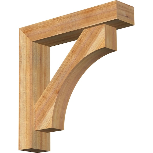 Ekena Millwork Westlake Block Rough Sawn Bracket w/ Offset Brace, Western Red Cedar, 6"W x 28"D x 28"H BKT0604X28X28WTL05RWR - main